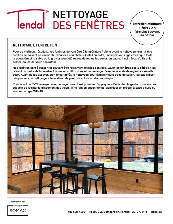 Tendal Porte patio Triple 3+1 de veranda 3 saisons 108 X 84 Droite à Gauche- Cadrage d'aluminium