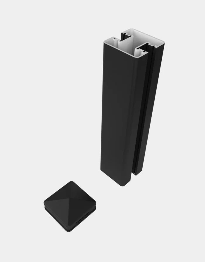 Poteau 3x3po coulé dans le béton