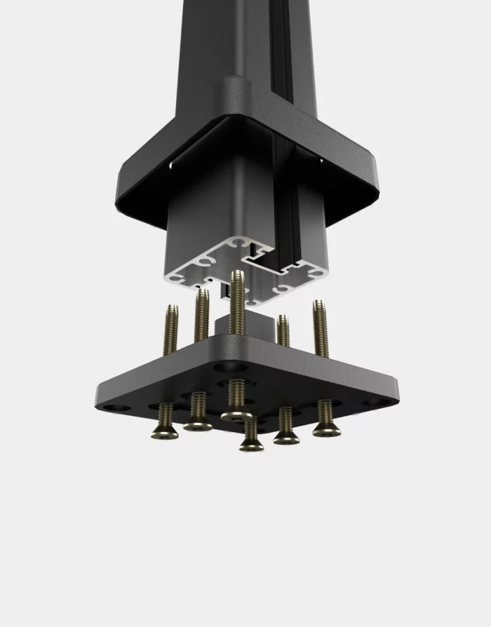 Ensemble complet d'un poteau 3x3po pour ancrage dans le béton