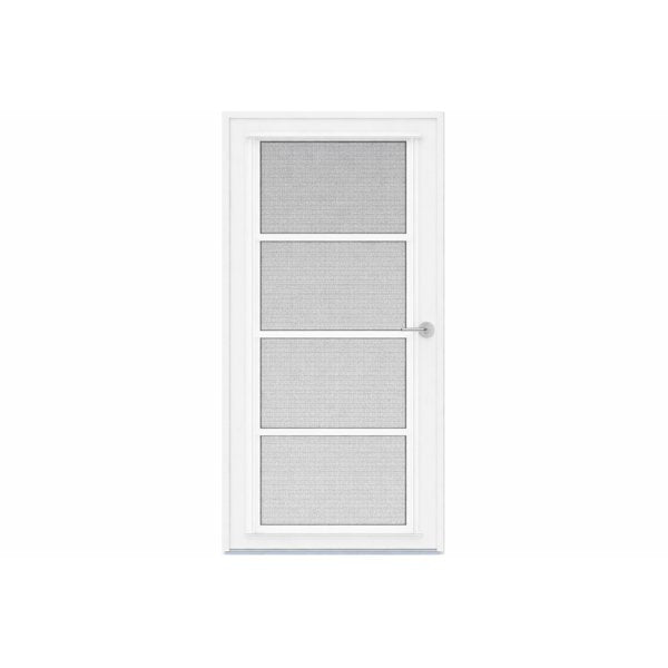 Tendal Porte 3 saisons 36po x 84po - Charnière à gauche, ouverture intérieure - Blanc - Volets en polymère