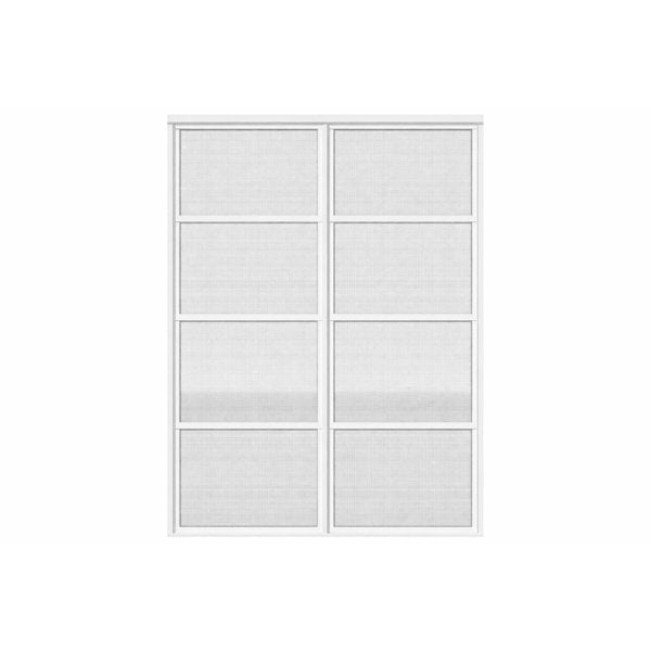 Tendal Fenêtre de véranda 3 saisons 84po x 84po - Double colonnes - Cadre d’aluminium - Blanc