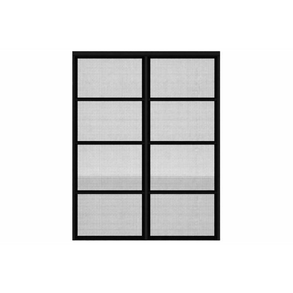 Tendal Fenêtre de véranda 3 saisons 84po x 84po - Double colonnes - Cadre d’aluminium - Noir