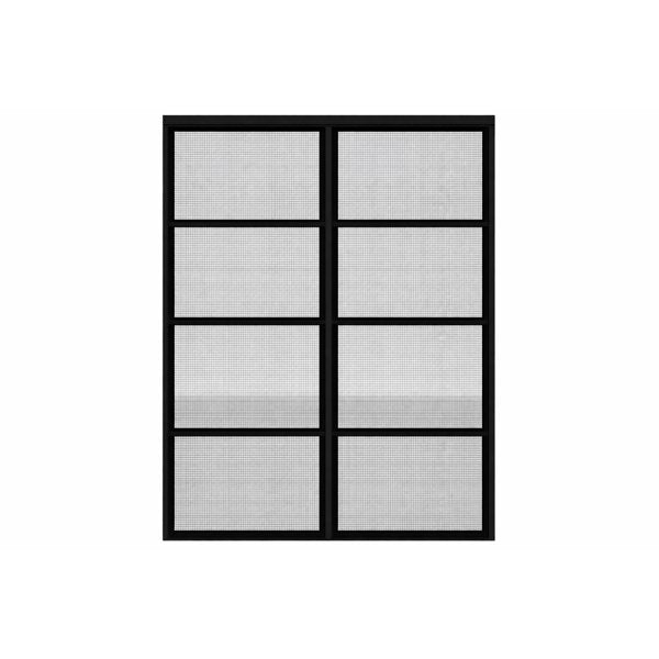 Tendal Fenêtre de véranda 3 saisons 90po x 84po - Double colonnes - Cadre d’aluminium - Noir