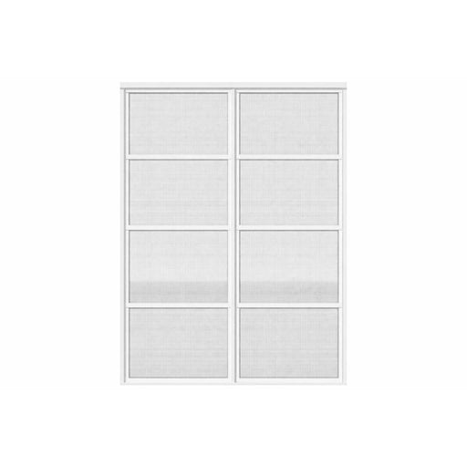 Tendal Fenêtre de véranda 3 saisons 90po x 84po - Double colonnes - Cadre d’aluminium - Blanc