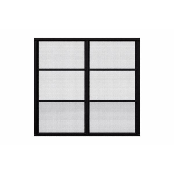 Tendal Fenêtre de véranda 3 saisons 90po x 60po - Double colonnes - Cadre d’aluminium - Noir