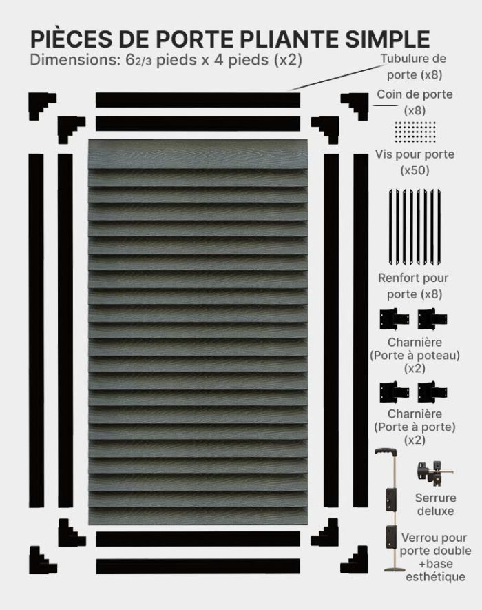 Porte pliante simple en composite