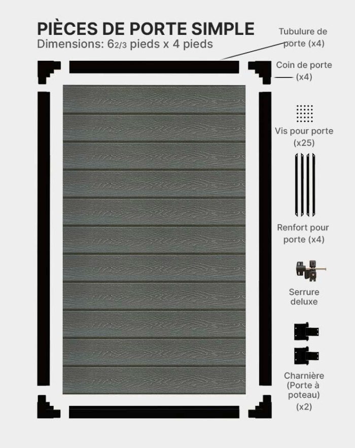 Porte simple en composite