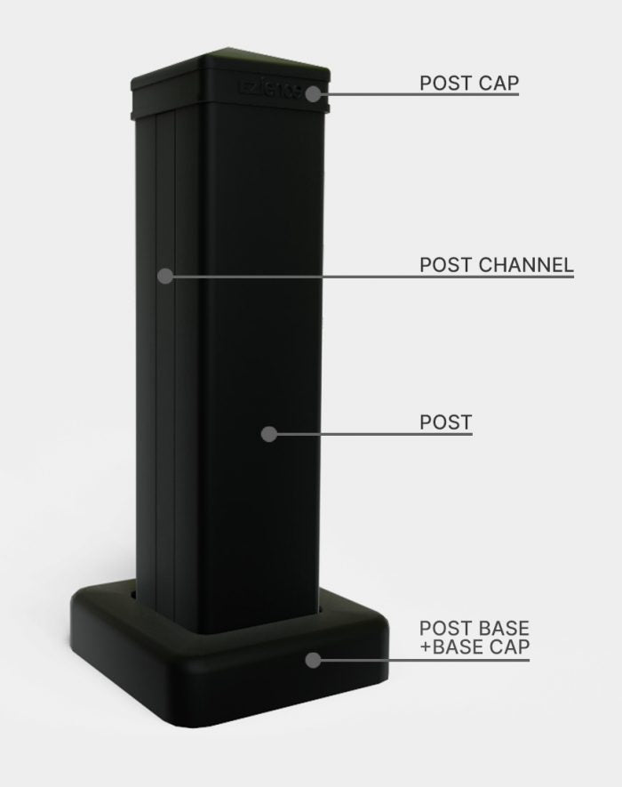 Cache-fente pour poteau en aluminium