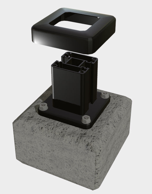 Cache-base en aluminium