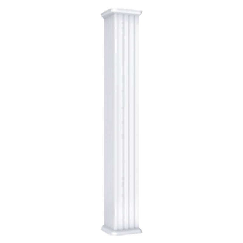 Colonne extérieure carrée et cannelée de 8po