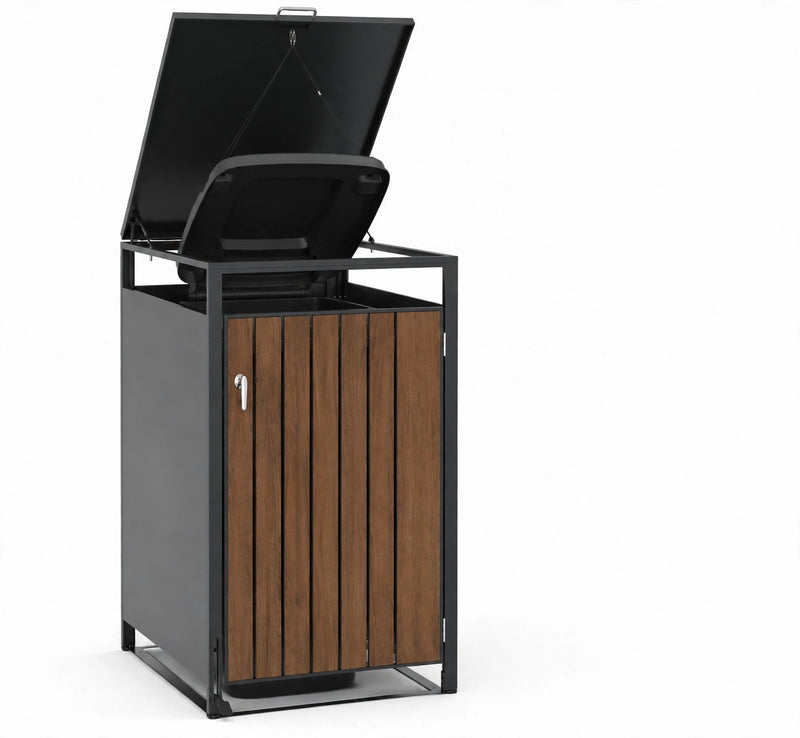 Cache-poubelles Simple (1 bac) — Noyer