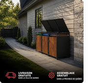 Cache-poubelles installé devant une maison