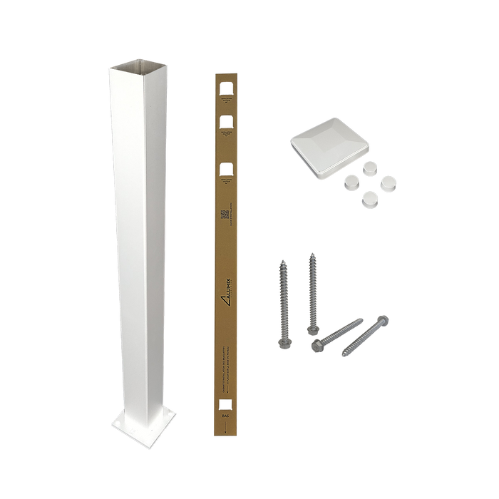 Poteau Aluminium – 3 po x 3 po – Préfabriqué Prêt