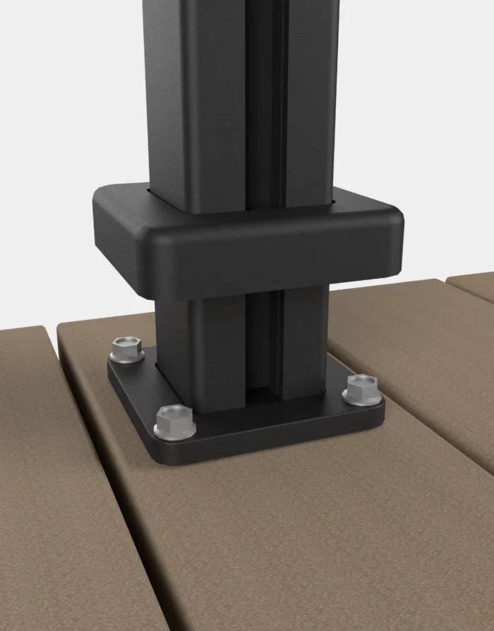 Ensemble complet d'un poteau 3x3po pour montage en surface