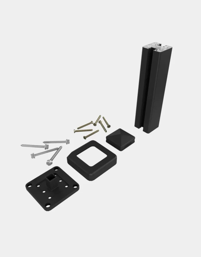 Ensemble complet d'un poteau 3x3po pour montage en surface