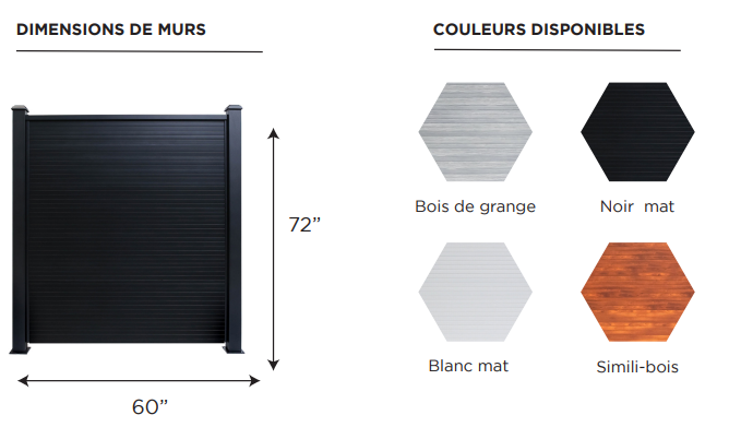 Clôtures et murs d’intimité en aluminium